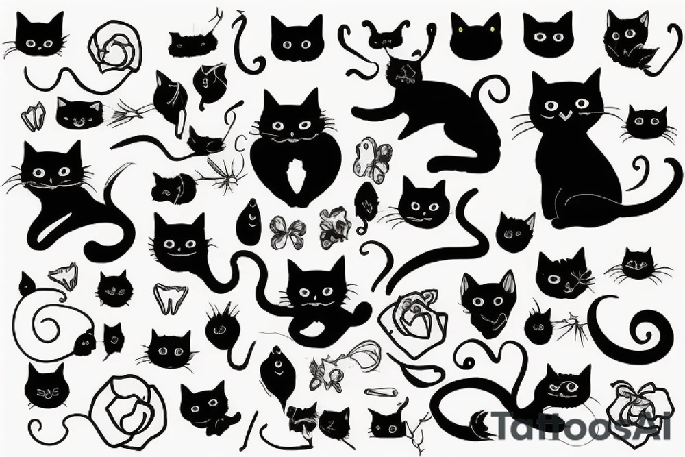 black cat tattoo idea