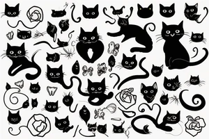 black cat tattoo idea
