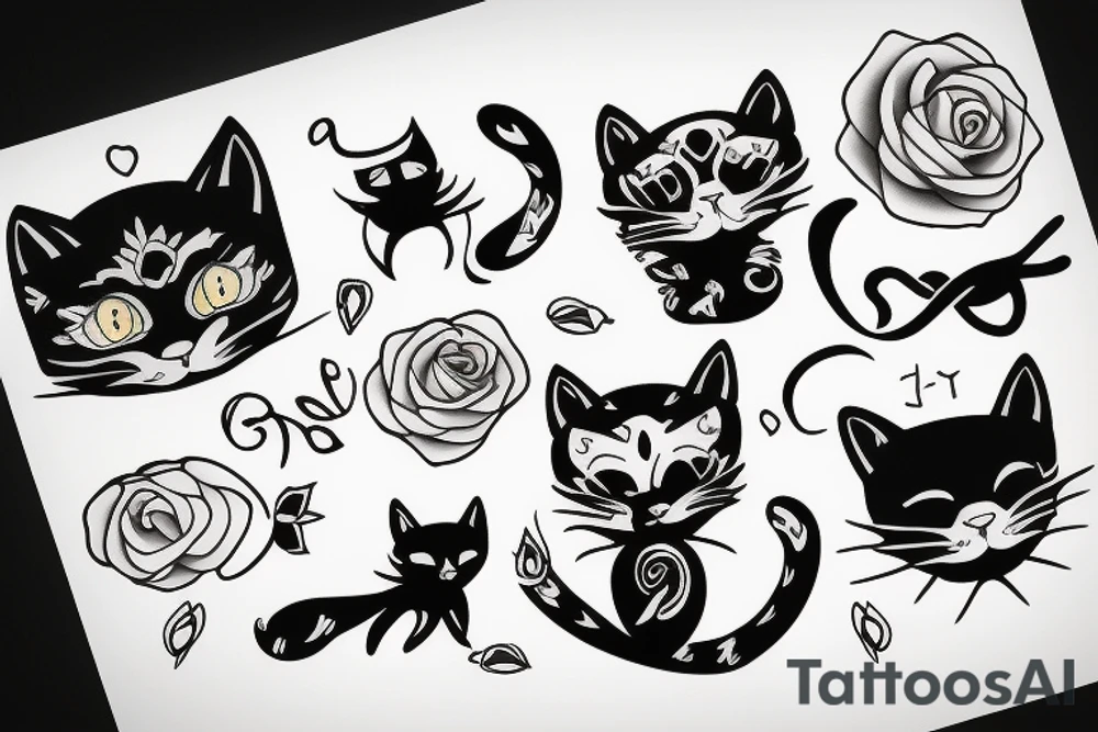black cat tattoo idea