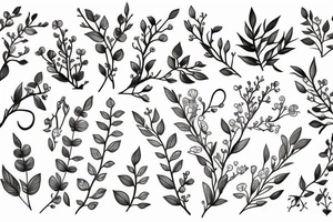 Flowering branch with small flowers tattoo idea