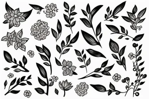 Flowering branch with small flowers tattoo idea