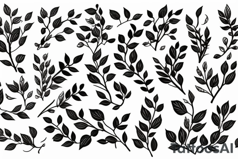 Flowering branch with small flowers tattoo idea