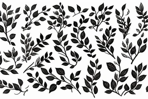 Flowering branch with small flowers tattoo idea