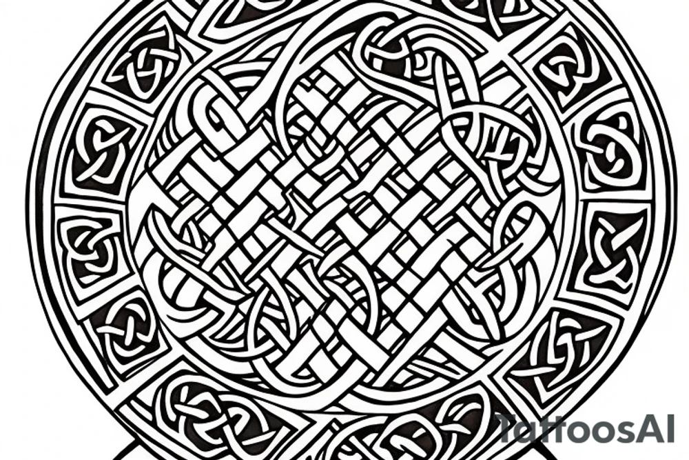 celtic knot made out of wood tattoo idea