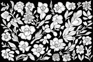 one Flowering branch with small flowers tattoo idea