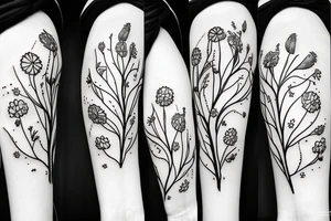 one Flowering branch with small flowers tattoo idea