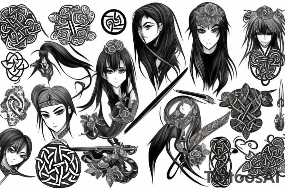 Celtic anime tattoo idea
