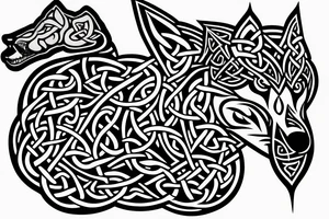 Celtic wolf tattoo idea
