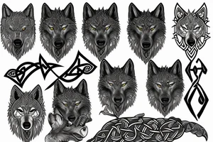 Celtic wolf tattoo idea