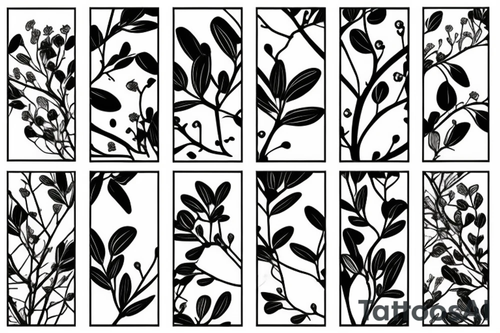 a flowering branch with small flowers against a white background tattoo idea