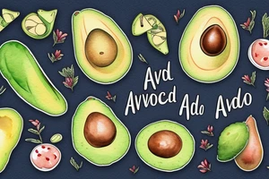 avocado in an Americana style tattoo idea