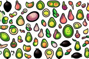 avocado kawaii tattoo idea