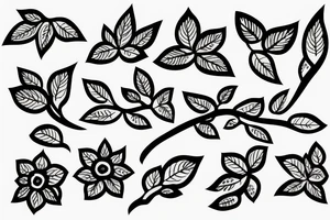 A flowering branch with small flowers against a white background tattoo idea