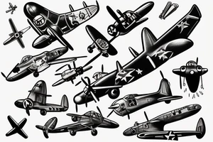 world war 2 plane p47 tattoo idea
