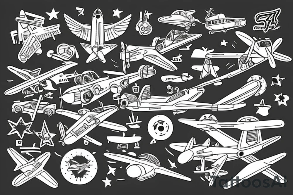 world war 2 plane p47 tattoo idea