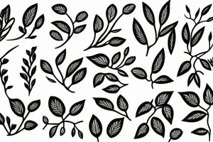 A flowering branch with small flowers against a white background tattoo idea