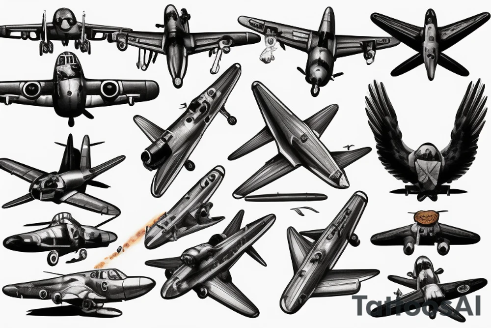 world war 2 plane p47 tattoo idea