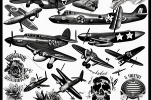 world war 2 plane p47 tattoo idea