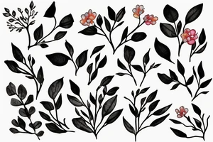 A flowering branch with small flowers against a white background tattoo idea