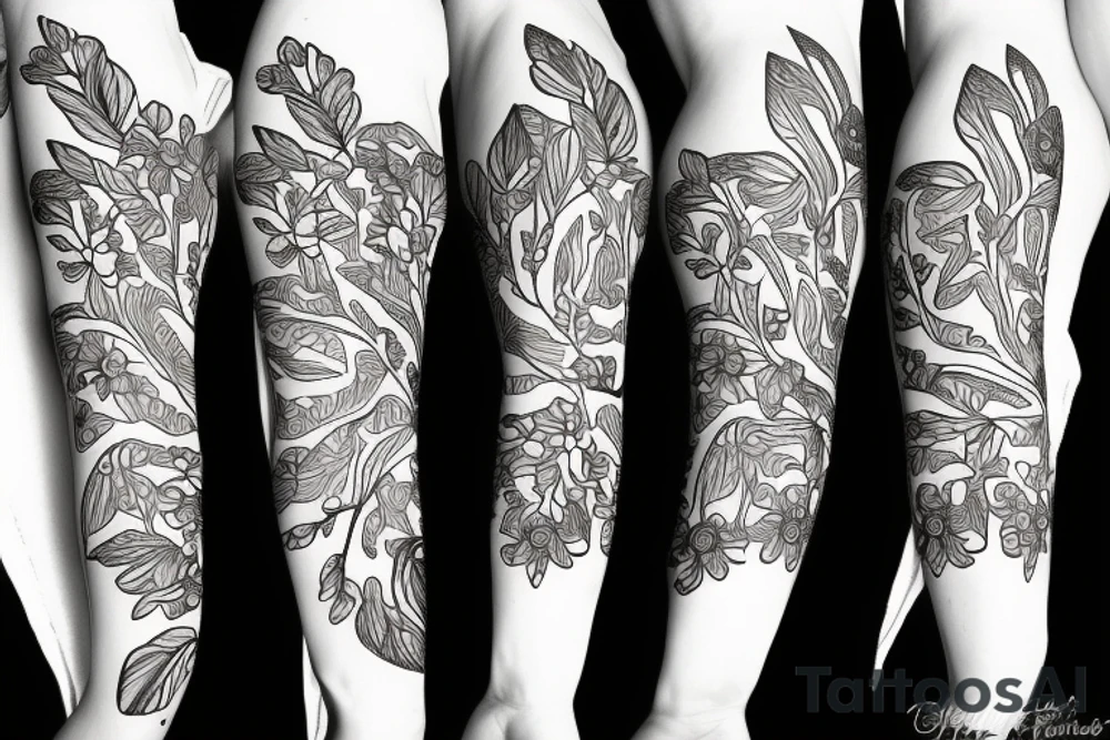 A flowering branch with small flowers against a white background tattoo idea