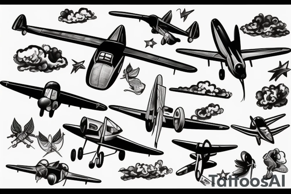 world war 2 plane tattoo idea