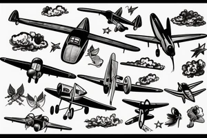 world war 2 plane tattoo idea