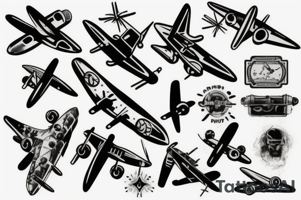 world war 2 plane tattoo idea