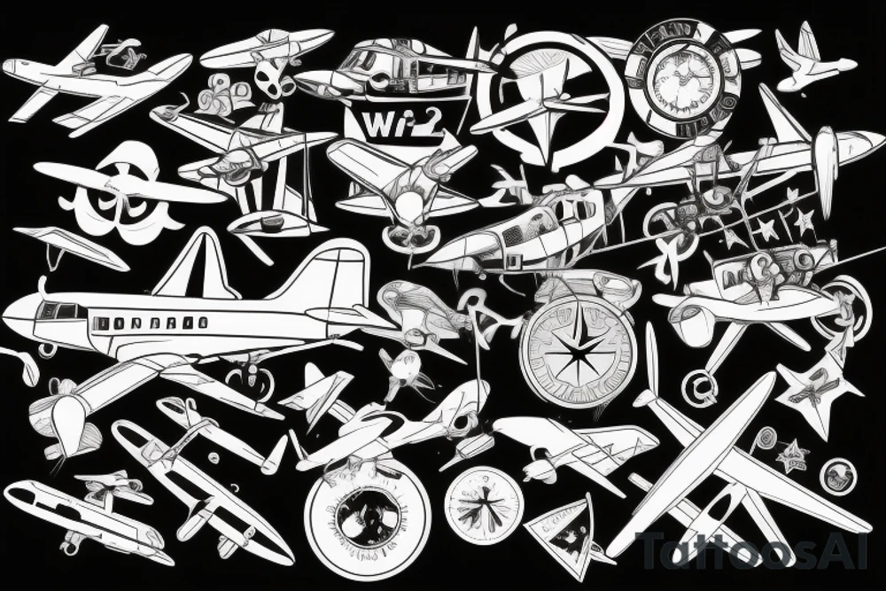 world war 2 plane tattoo idea