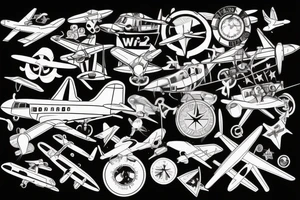 world war 2 plane tattoo idea