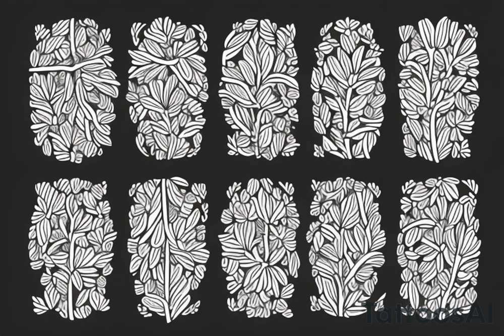 A flowering branch with small flowers against a white background tattoo idea