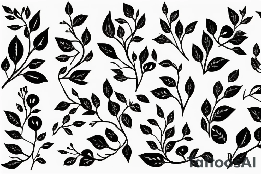A flowering branch with small flowers against a white background tattoo idea