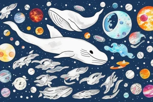 A whale against the backdrop of space and a Japanese dragon tattoo idea