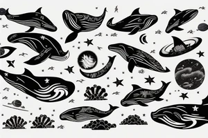 A whale against the backdrop of space and a Japanese dragon tattoo idea