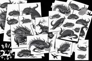 Whale and dragon tattoo idea