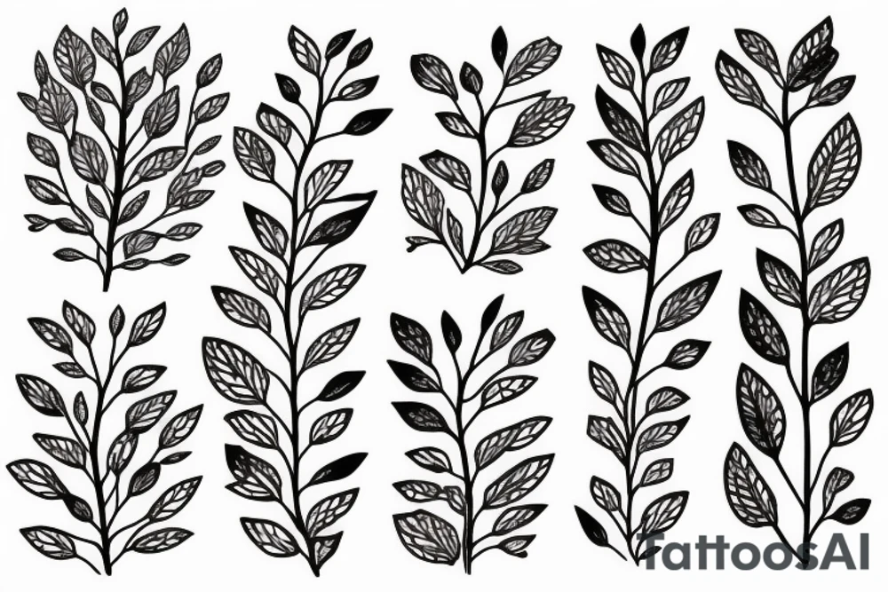 A flowering branch with small flowers against a white background tattoo idea