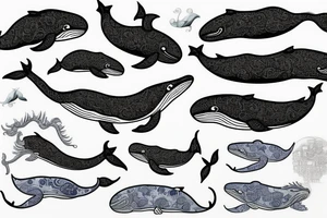 A realistic whale together  with a Chinese dragon tattoo idea