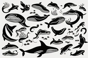 A whale in the ocean meet with dragon tattoo idea