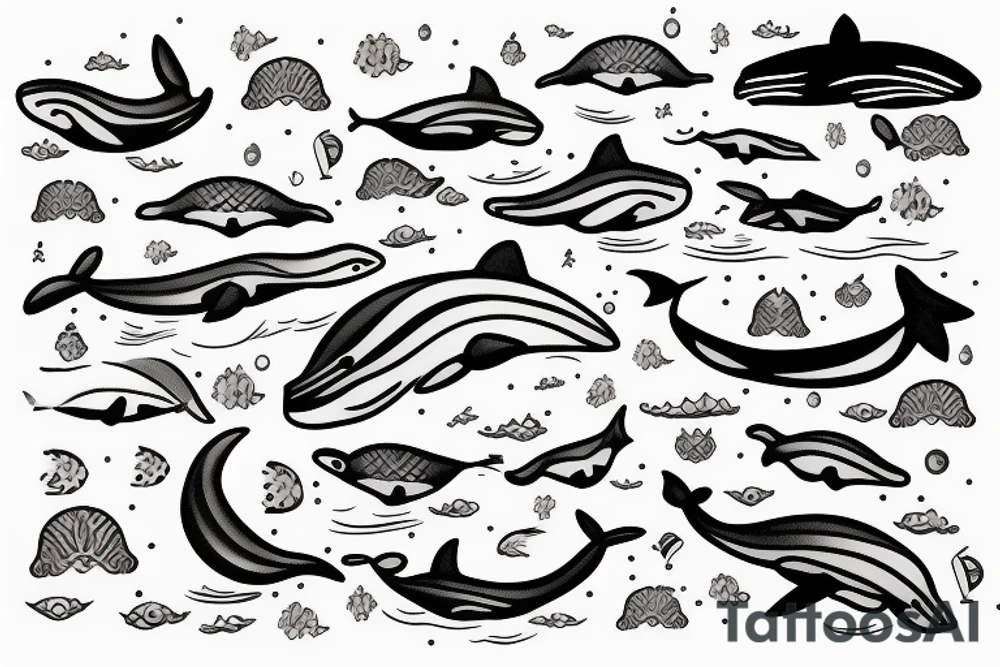 A whale in the ocean tattoo idea