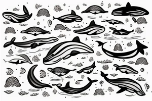 A whale in the ocean tattoo idea