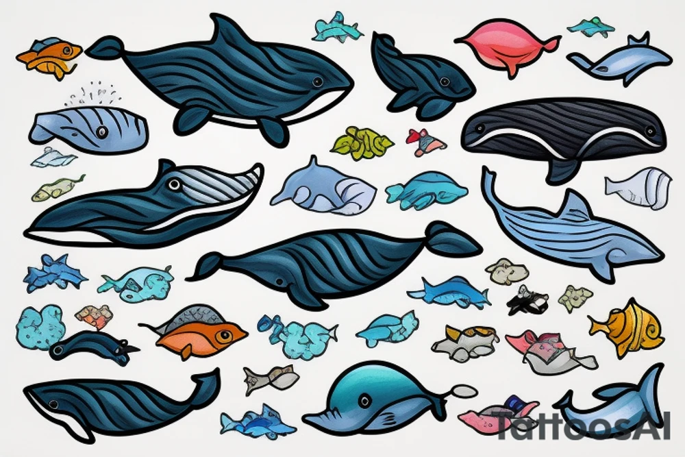 A whale in the ocean tattoo idea