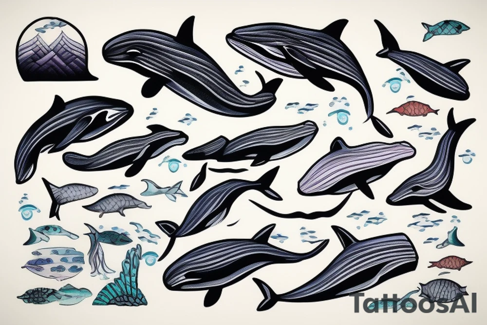A whale in the ocean tattoo idea