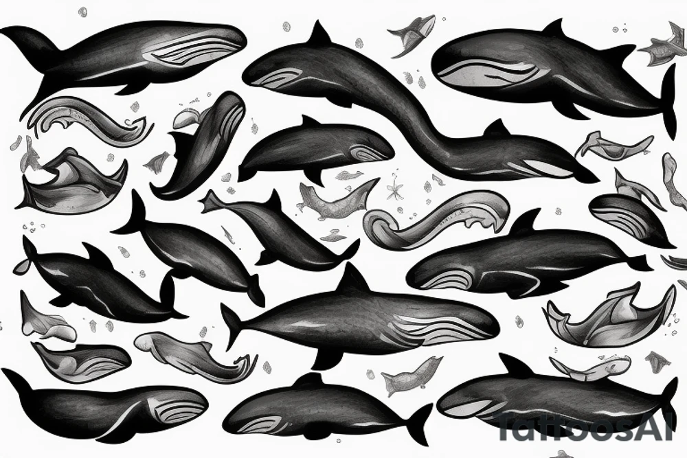A whale in the ocean tattoo idea