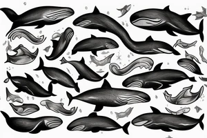 A whale in the ocean tattoo idea