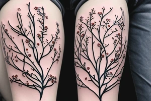 A flowering branch with small flowers against a white background tattoo idea