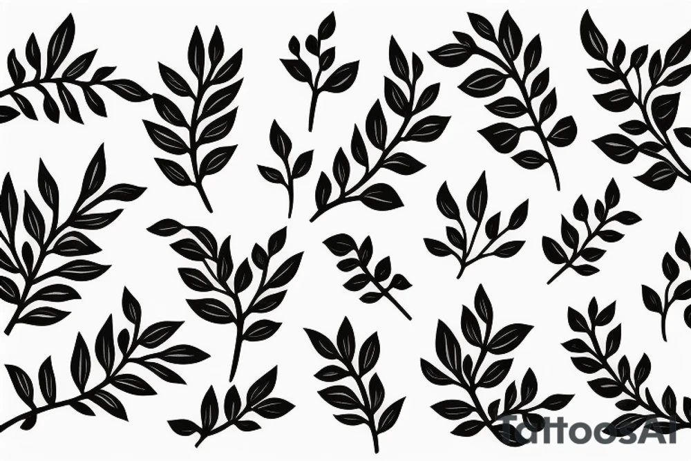 A flowering branch with small flowers against a white background tattoo idea