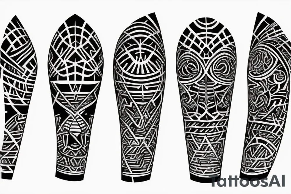 the tattoo should be on a white background, geometric pattern in black, minimalist style tattoo idea