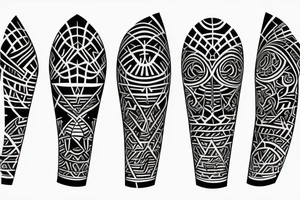 the tattoo should be on a white background, geometric pattern in black, minimalist style tattoo idea
