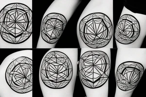 the tattoo should be on a white background, geometric pattern in black, minimalist style tattoo idea