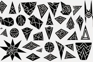 the tattoo should be on a white background, geometric pattern in black, minimalist style tattoo idea