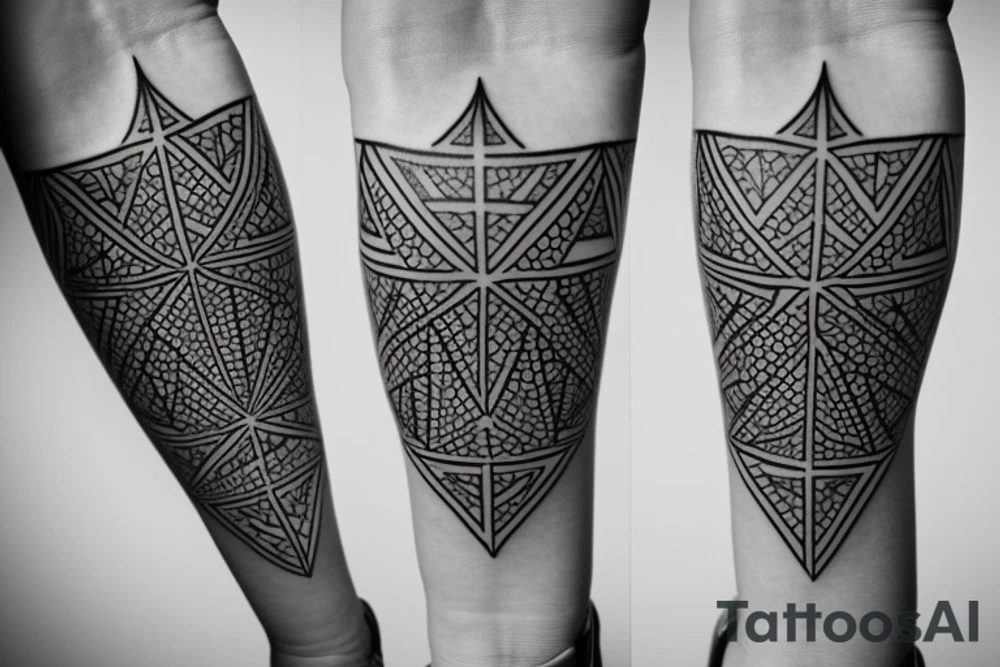 the tattoo should be on a white background, geometric pattern in black, minimalist style tattoo idea
